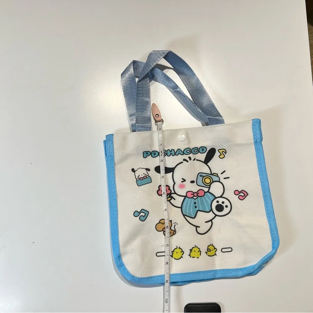 New Pochacco Mini Canvas Tote Bag in White and Light Blue